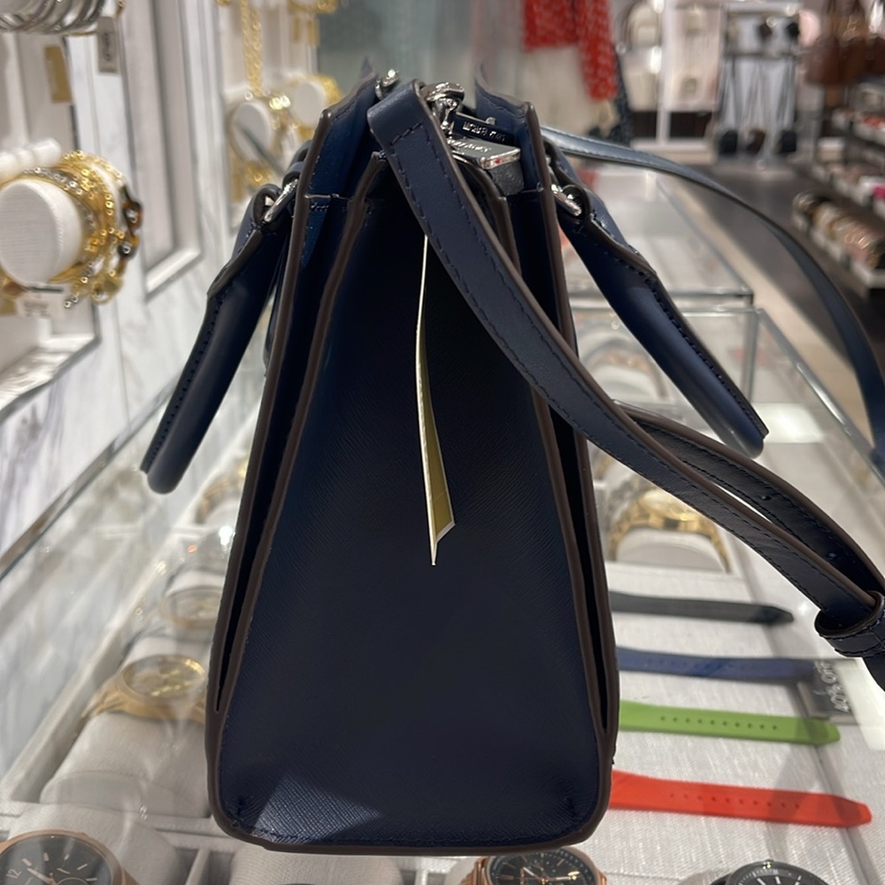 Michael Kors Sheila Medium Center Zip Satchel Crossbody Bag
Navy 
NWT - Picture 6 of 16